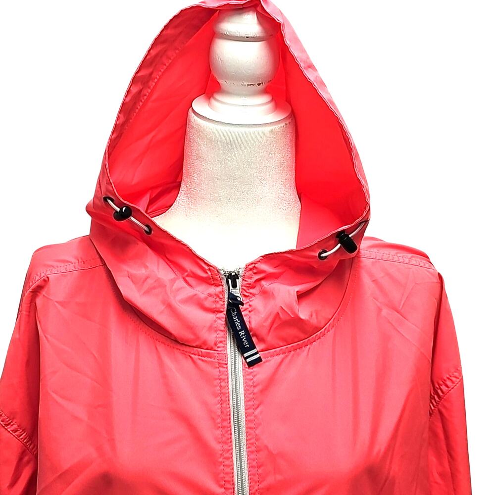 Charles River Unisex 1/4 Zip w/Zip Pocket Light Coral Rain Wear Hoodie Size XXXL - Picture 5 of 10